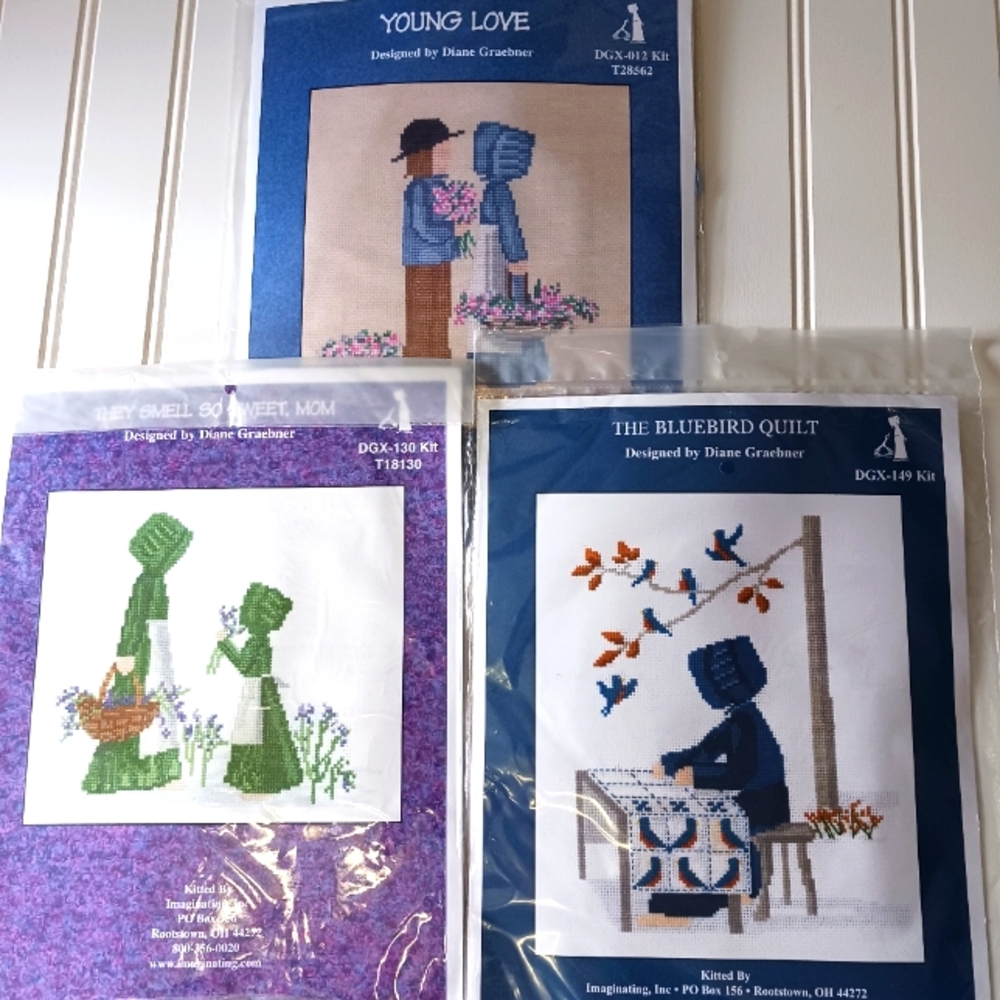 Diane Graebner Amish Cross Stitch Kit Bundle of 3 DGX 012, 130, 149
